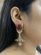 designer Moissanite Uncut Polki Dangler Earrings.